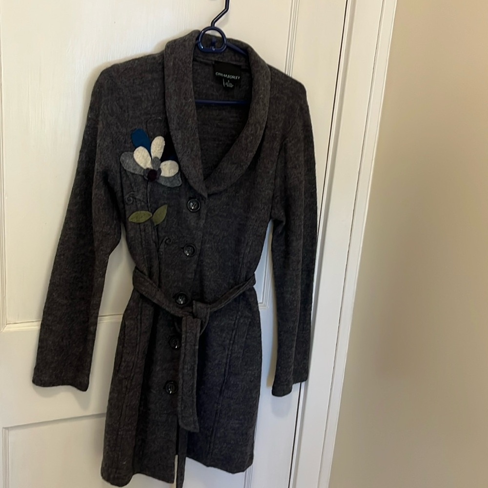 Boiled wool sweater coat